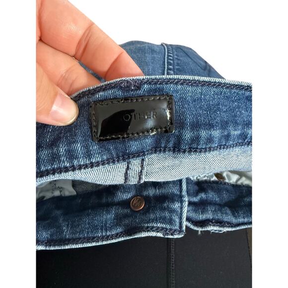 Mother The Tripper Ankle Mint conditin denim blue jeans raw hem - Picture 2 of 7